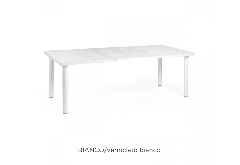 Load image into Gallery viewer, Nardi Libeccio extensible outdoor table with white finish, featuring a sleek design and extendable surface for outdoor dining.