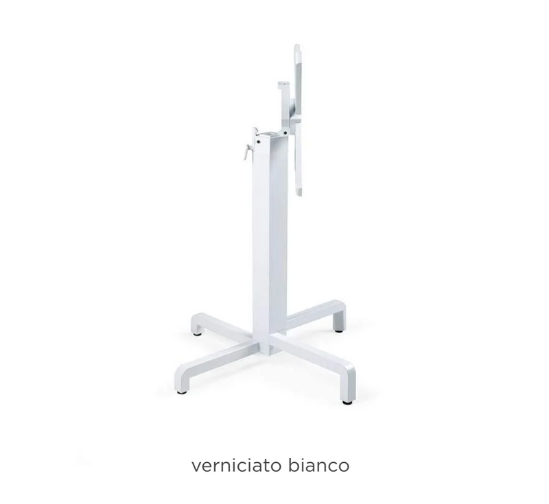 Load image into Gallery viewer, Nardi Base Ibisco folding table with white metal legs, designed for outdoor use, shown in a close-up image.