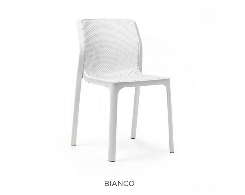 Load image into Gallery viewer, White Nardi Bit outdoor chair with a sleek, modern design, perfect for patio and outdoor seating.