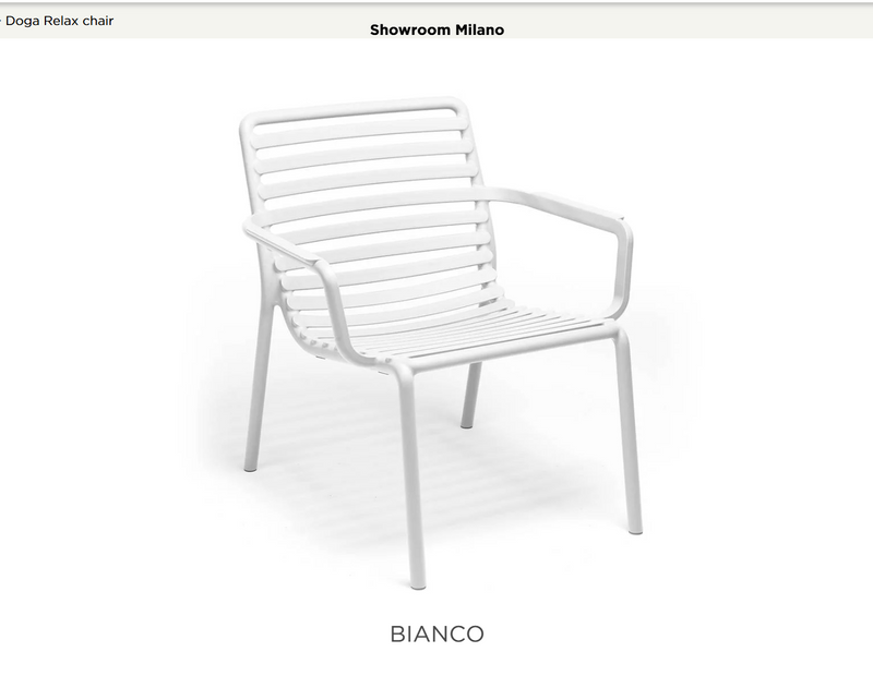 Load image into Gallery viewer, Nardi Doga Relax outdoor chair in white, designed for outdoor seating and relaxation, made by Nardi.