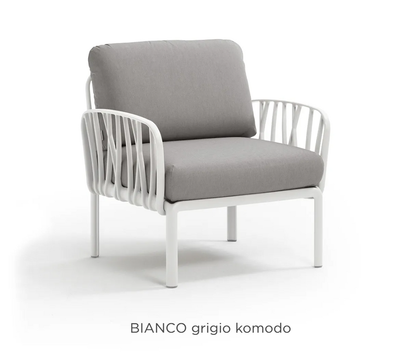 Load image into Gallery viewer, Nardi Komodo outdoor modular armchair from Custom Wood Designs, featuring a Biancogrigio finish, part of the outdoor sofa collection.