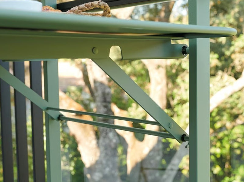 Load image into Gallery viewer, Fermob Bistro Balcony Table, foldable outdoor restaurant table on a rooftop patio in Ireland, ideal for small balcony spaces.