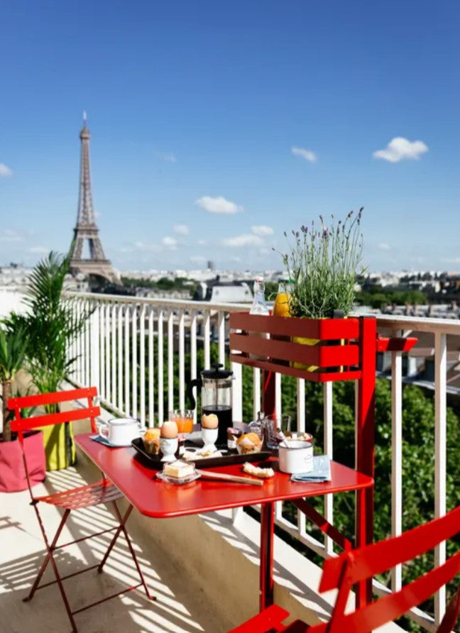 Load image into Gallery viewer, Fermob foldable Bistro Balcony Table for outdoor patios, rooftop terraces, and garden spaces, ideal for compact outdoor dining.