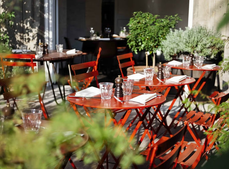 Load image into Gallery viewer, Fermob Bistro Metal Folding Chair for outdoor dining, with a sleek black metal frame and a classic bistro style design.