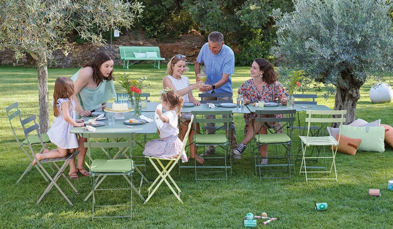 Load image into Gallery viewer, Fermob Bistro folding table, 57x37 cm, rectangular metal table for outdoor balcony or hospitality use, lightweight and foldable.