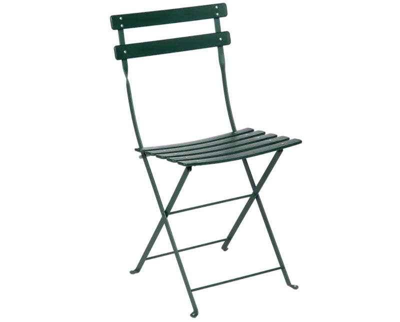 Load image into Gallery viewer, Fermob Bistro Duraflon folding chair with a sleek metal frame and a bright outdoor finish, ideal for hospitality and outdoor dining.