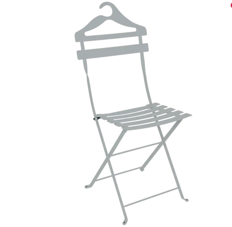 Load image into Gallery viewer, Fermob Bistro Valet Folding Chair with metal frame and fabric seat, designed for restaurant, hotel, or garden outdoor seating.