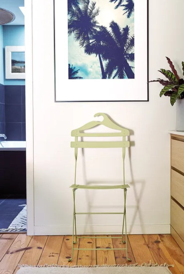 Load image into Gallery viewer, Fermob Bistro Valet Chair, a folding metal chair with a sleek design, suitable for restaurant or hotel outdoor seating.