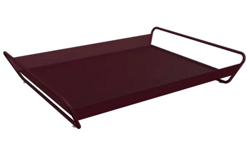 Load image into Gallery viewer, Black Fermob ALTO metal tray measuring 53 x 38.5 cm, designed for outdoor use with a sleek black cherry finish.