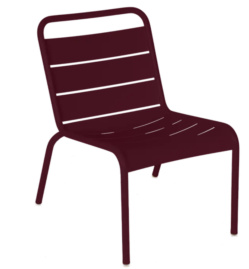 Load image into Gallery viewer, Black Fermob Luxembourg lounge chair with metal frame and outdoor-friendly design, ideal for stylish outdoor seating.