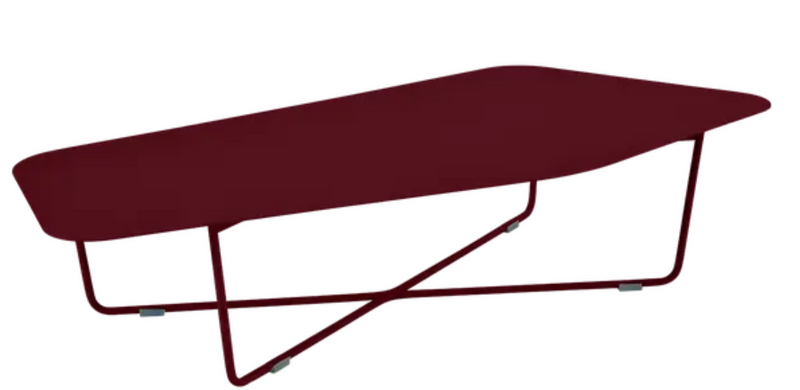 Load image into Gallery viewer, Black Fermob Ultrasofa low metal table measuring 162 × 74 cm, outdoor furniture piece with a sleek, modern design.