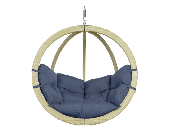 Load image into Gallery viewer, Amazonas Globo Wood Hanging Chair with woven rattan design and sturdy wooden frame, ideal for indoor or outdoor relaxation.