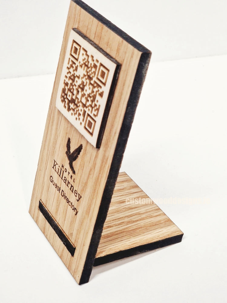 Load image into Gallery viewer, QR Display Stand - Laser Cut Light Oak 10-1000 Custom Wood Designs CU4314_1