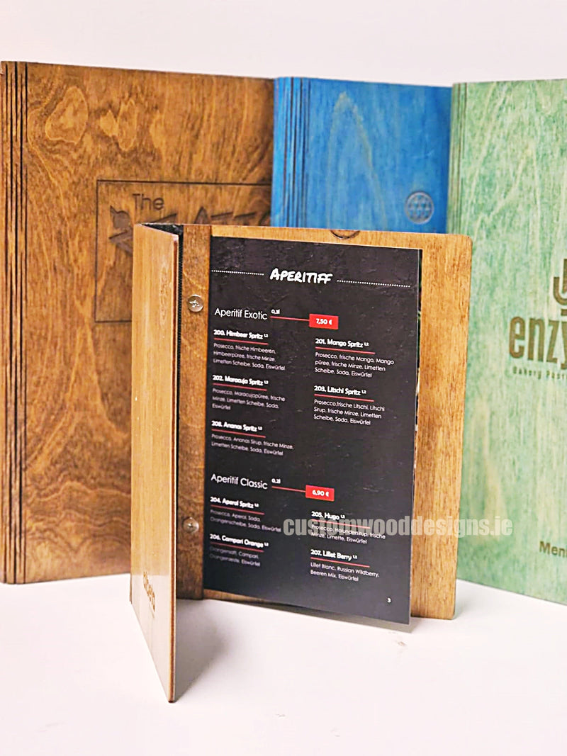 Load image into Gallery viewer, 20 x Personalised Wood Menus 20x20cm Custom Wood Designs __label: Multibuy CU7B95_1_73b7b8b8-bfde-4053-88f6-45eb49c8b561