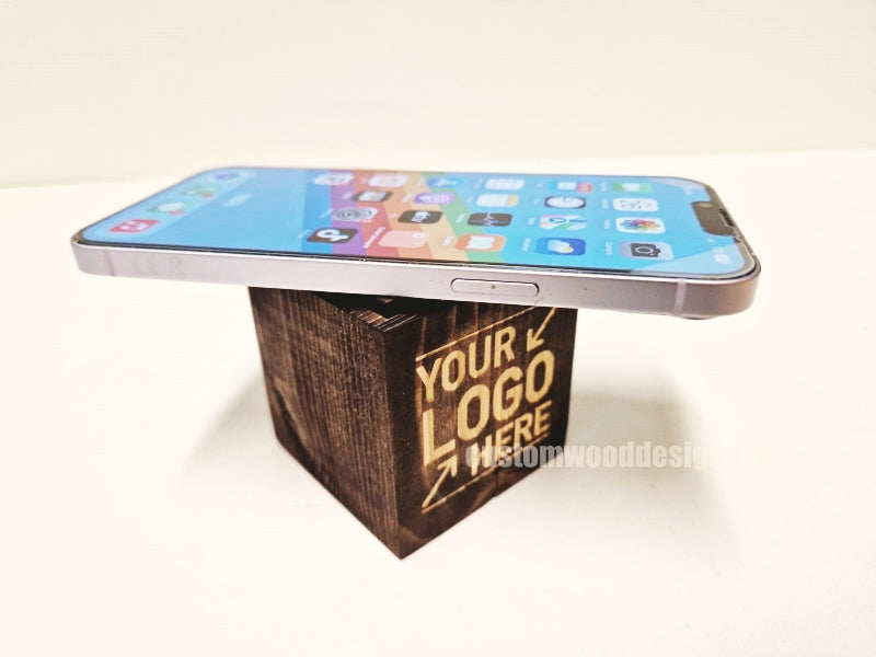 Load image into Gallery viewer, NFC Enabled Block 5 sides Stained & Branded 10-1000 Custom Wood Designs CUA53A_1