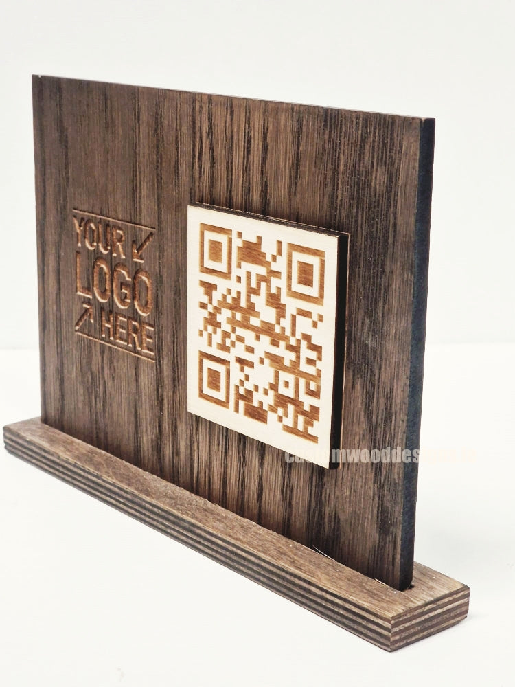 Load image into Gallery viewer, QR Display Stands A5 (Dark Oak) 10-1000 Custom Wood Designs CUSTOM_2_0760cfd0-3be1-49ff-bb54-1b48bf219842