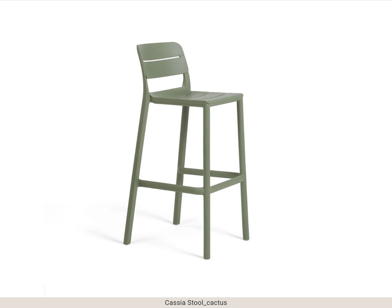 Load image into Gallery viewer, Nardi Cassia high outdoor bar stool, 75cm stackable chair with a modern design, suitable for patio or garden seating.