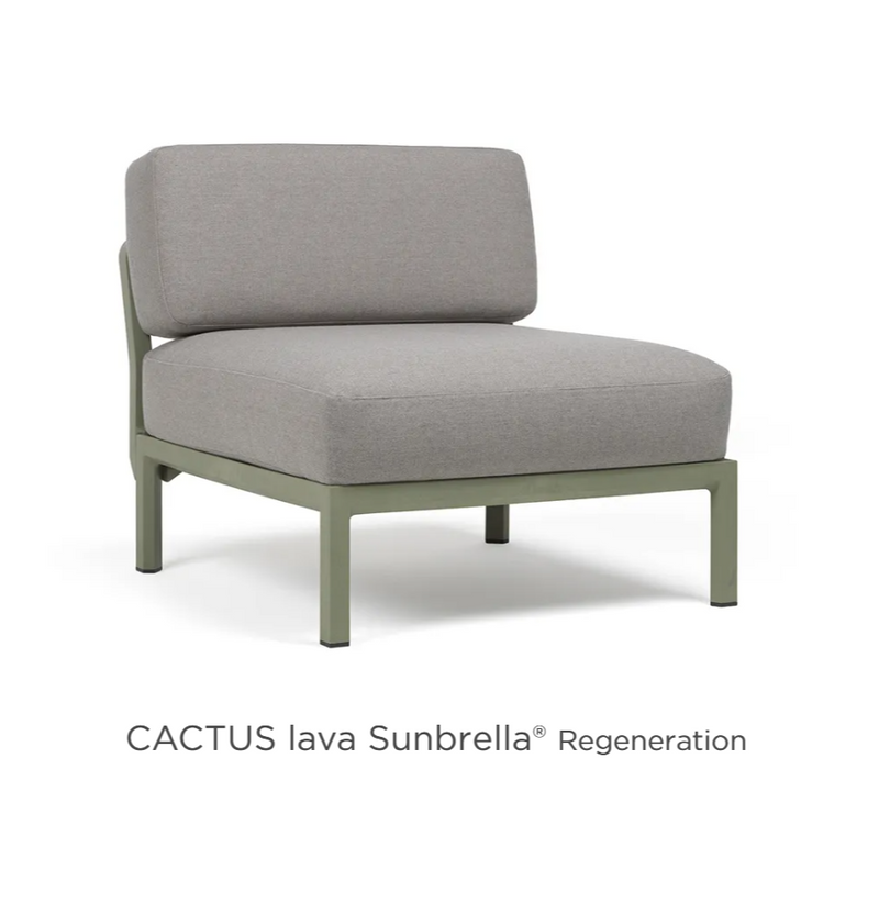 Load image into Gallery viewer, Nardi Maximo modular sofa with middle center seat, outdoor cactus lava color, suitable for hospitality and outdoor lounge areas.