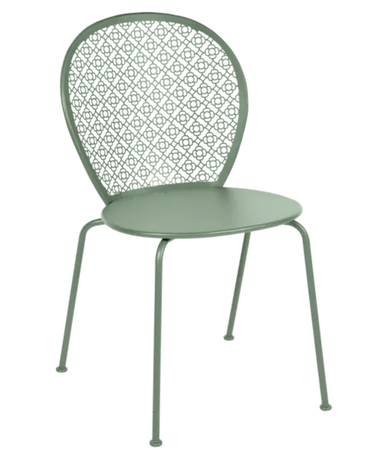 Load image into Gallery viewer, Colorful Fermob Lorette outdoor metal chair with cactus design, lightweight and stylish for garden or patio seating.