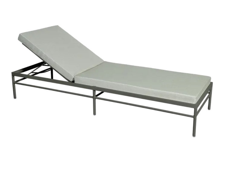 Load image into Gallery viewer, Cactus Meadow green Fermob Rivage luxury metal sunlounger with a sleek, modern design for outdoor lounging.