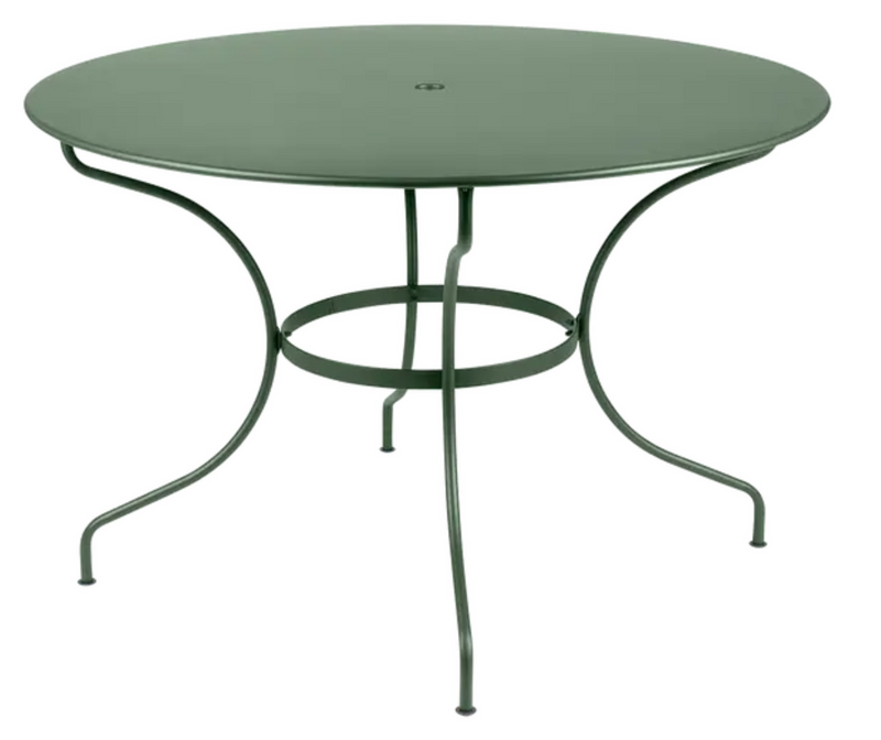 Load image into Gallery viewer, Fermob OPÉRA+ outdoor metal table with 117 cm diameter, six-seater design, suitable for garden or patio settings.