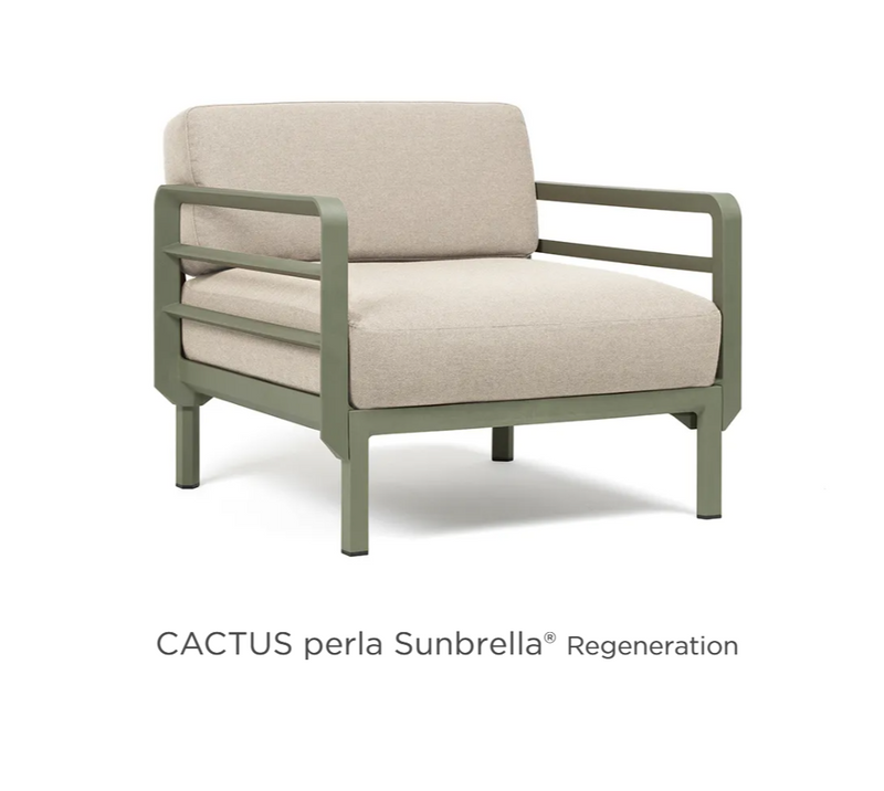 Load image into Gallery viewer, Nardi Maximo modular outdoor armchair sofa with cactus-patterned cushions, part of a flexible lounge furniture set.