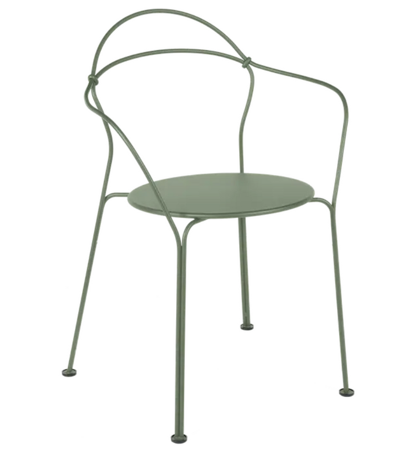 Load image into Gallery viewer, Fermob Airloop Lounge Chair with a cactus-patterned cushion, outdoor metal furniture for stylish relaxation.