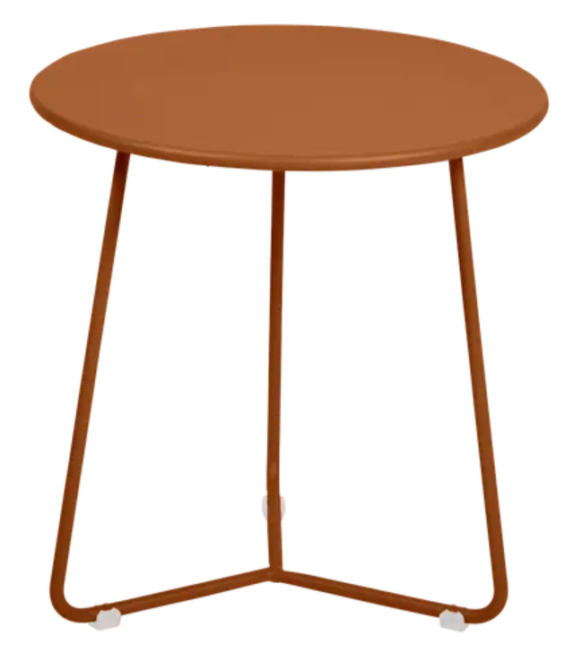 Load image into Gallery viewer, Small Fermob Cocotte occasional table with a candied orange finish, featuring a round top and sleek design.