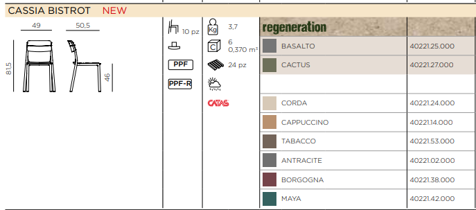 Load image into Gallery viewer, Cassia Bistrot Nardi Stackabke Chair