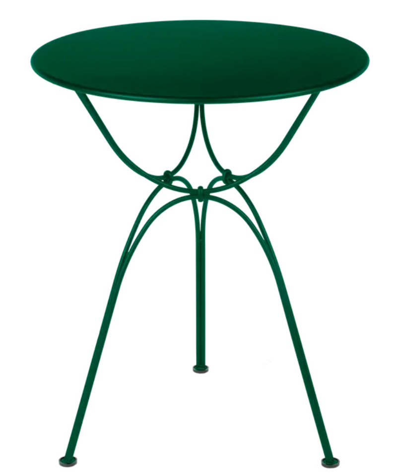 Load image into Gallery viewer, Cedar green Fermob Airloop Table Ø 60 outdoor garden table with metal construction and modern design.