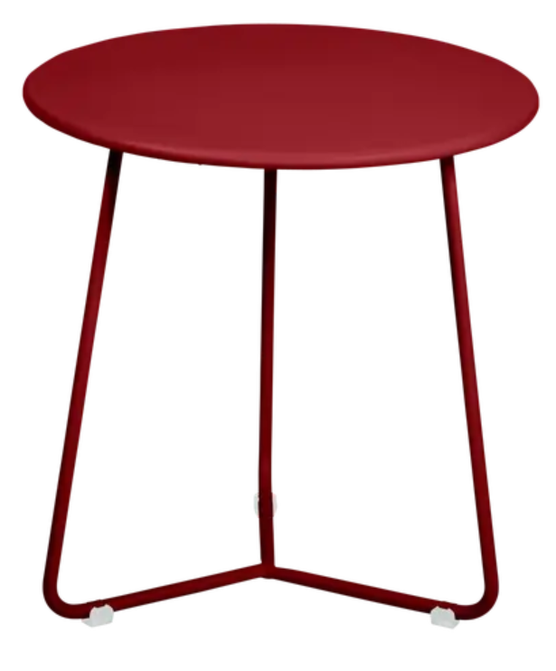 Load image into Gallery viewer, Fermob small orange Cocotte occasional table with 34cm diameter, round design, perfect for living room or patio decor.