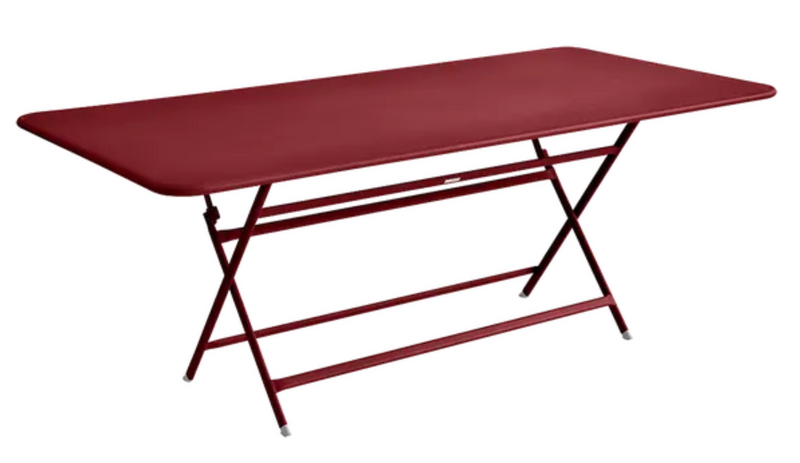 Load image into Gallery viewer, Fermob Caractère foldable outdoor table, 190 x 90 cm, eight-seater, with red chili color, suitable for outdoor dining or gatherings.