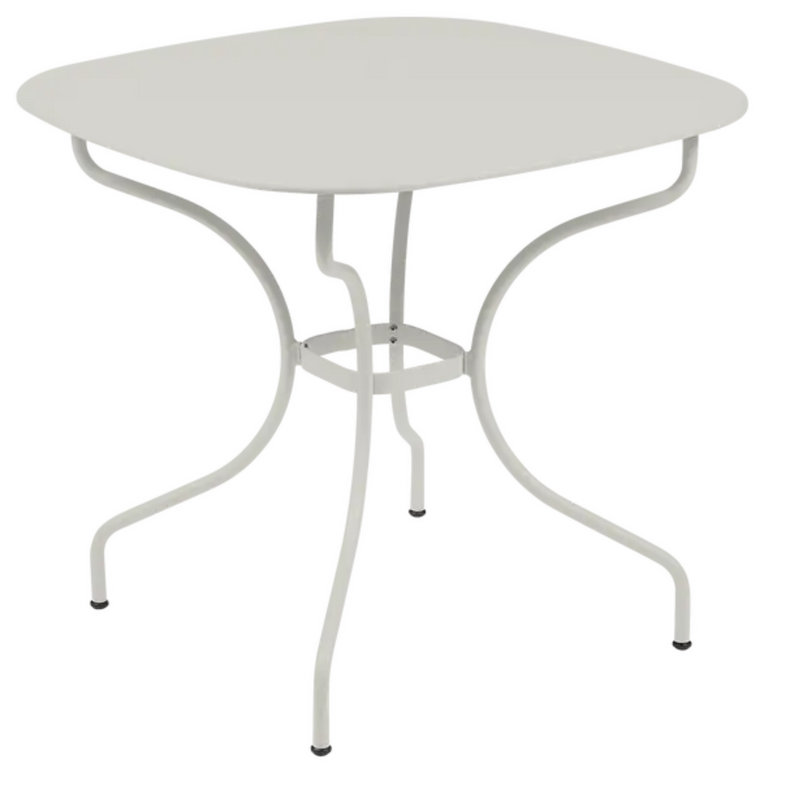 Load image into Gallery viewer, Fermob OPÉRA+ Carronde outdoor metal table in Clay Grey with 82x82 cm square top, suitable for patio or garden use.