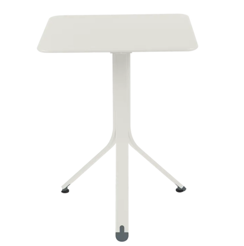 Load image into Gallery viewer, Clay grey Fermob Rest'O folding outdoor table, 57x57cm metal design, suitable for outdoor use and compact storage.