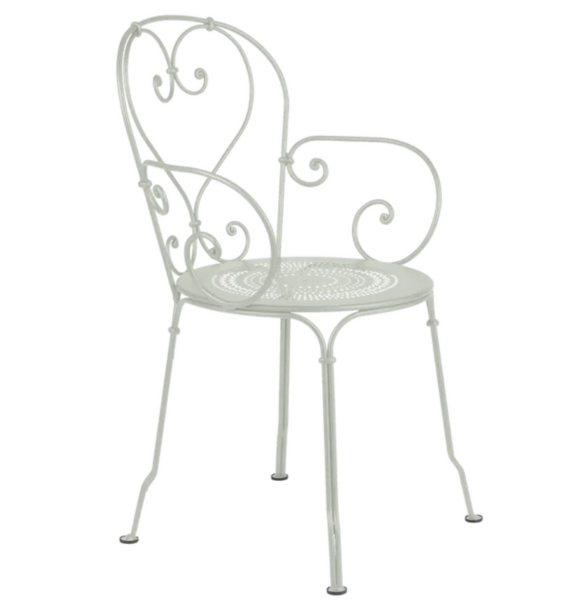 Load image into Gallery viewer, Clay grey Fermob 1900 Lounge Armchair with sleek design and comfortable seating, suitable for outdoor patio spaces.