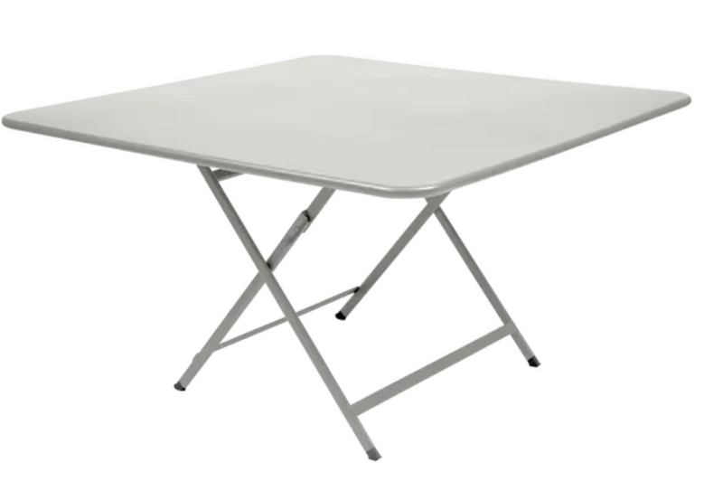 Load image into Gallery viewer, Clay grey Fermob Caractère foldable outdoor table, 128x128 cm, eight-seater, suitable for outdoor dining and gatherings.