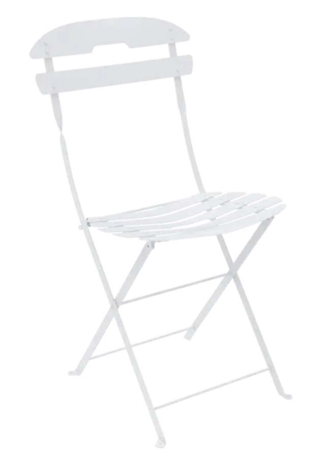 Load image into Gallery viewer, Fermob LA MÔME Chai folding chair in cotton white, showcasing its compact, foldable design for patio or outdoor seating.