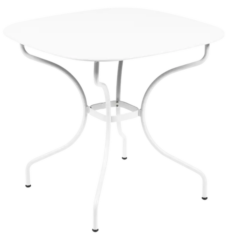 Load image into Gallery viewer, Fermob OPÉRA+ Carronde outdoor metal table in cotton white, 82x82 cm, suitable for garden or patio dining.
