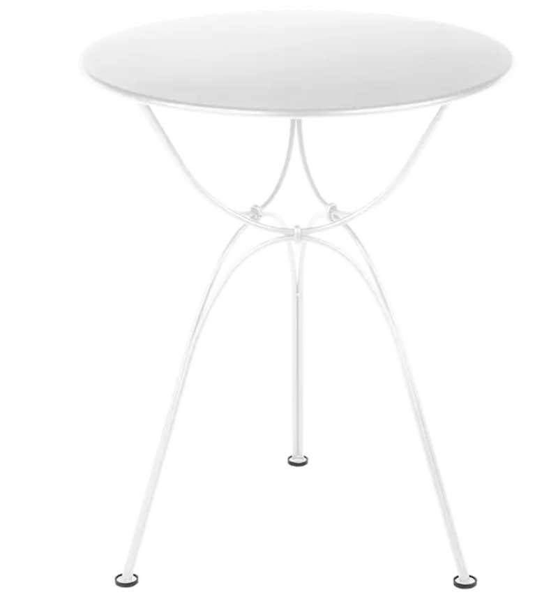 Load image into Gallery viewer, White Fermob Airloop Garden Table with a 60cm diameter metal outdoor table for garden or patio use.