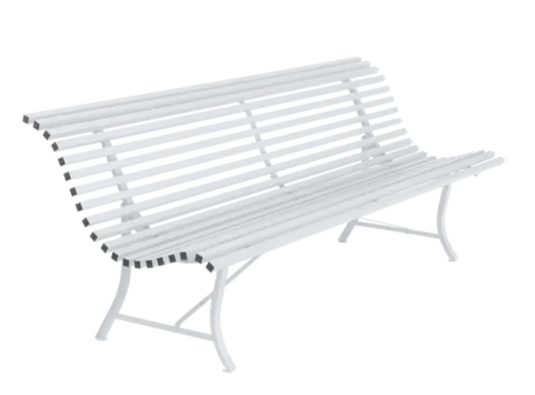 Load image into Gallery viewer, Fermob Louisiane 200cm outdoor folding garden bench with white cotton finish and metal frame, 4-seater for outdoor seating.