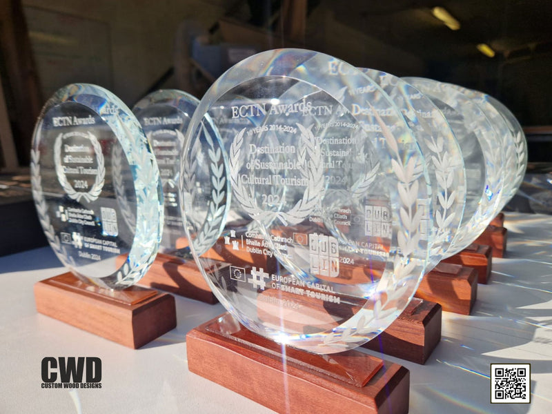 Load image into Gallery viewer, Round award plaque pack of 10 - Custom Wood Designs