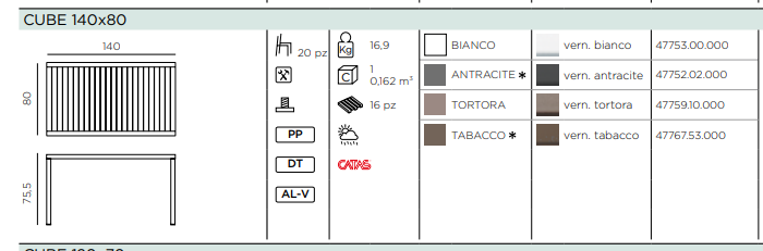 Load image into Gallery viewer, Cube 140x80 Contract Table Nardi-Cube Table Outdoor