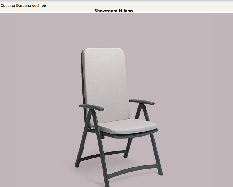 Load image into Gallery viewer, Nardi Darsena armchair cushion with beige fabric and decorative piping, designed for outdoor seating comfort.