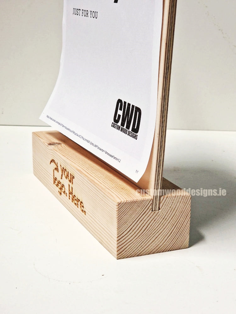Load image into Gallery viewer, Double Sided Info Display - A4 Natural x10 Custom Wood Designs CustomWoodDesignsIrelandA4WoodenPOSInformationdisplayNaturalPinePOSBlock_14