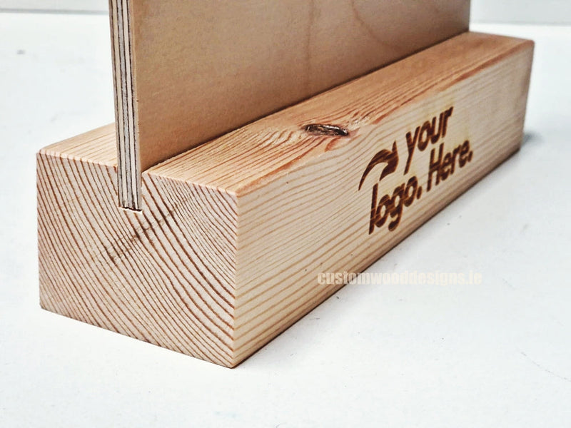 Load image into Gallery viewer, Double Sided Info Display - A5 Natural x10 Custom Wood Designs CustomWoodDesignsIrelandA4WoodenPOSInformationdisplayNaturalPinePOSBlock_16_3ff79b42-d240-4367-93cf-f9ca6fc27b0c