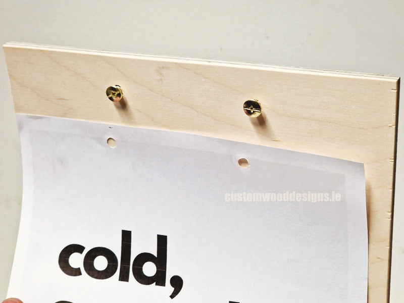 Load image into Gallery viewer, Double Sided Info Display - A5 Natural x10 Custom Wood Designs CustomWoodDesignsIrelandA4WoodenPOSInformationdisplayNaturalPinePOSBlock_1_11874f49-ff90-41f8-bcf1-28e291bd1ac0