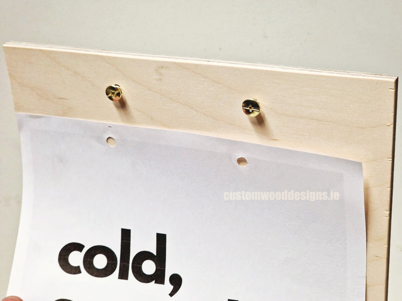 Load image into Gallery viewer, Double Sided Info Display - A4 Natural x10 Custom Wood Designs CustomWoodDesignsIrelandA4WoodenPOSInformationdisplayNaturalPinePOSBlock_1