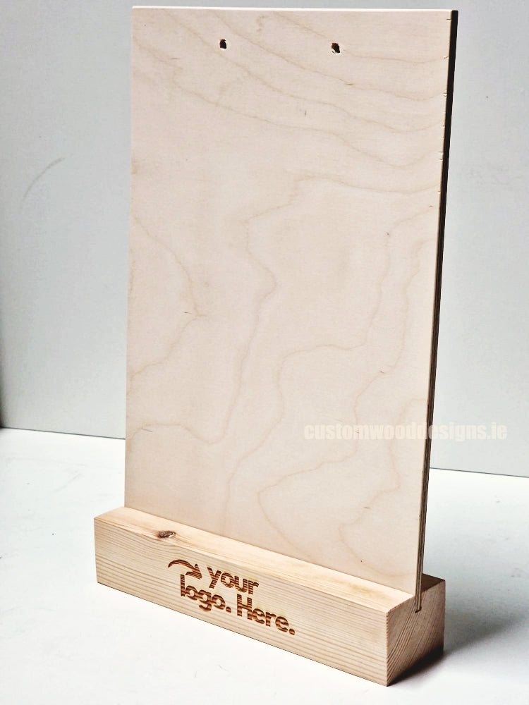 Load image into Gallery viewer, Double Sided Info Display - A4 Natural x10 Custom Wood Designs CustomWoodDesignsIrelandA4WoodenPOSInformationdisplayNaturalPinePOSBlock_7
