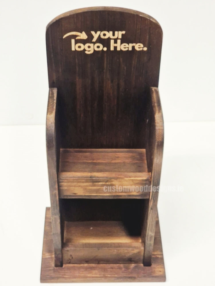Load image into Gallery viewer, Dark Pine Mini Two-Tier Countertop Display - Custom Wood Designs