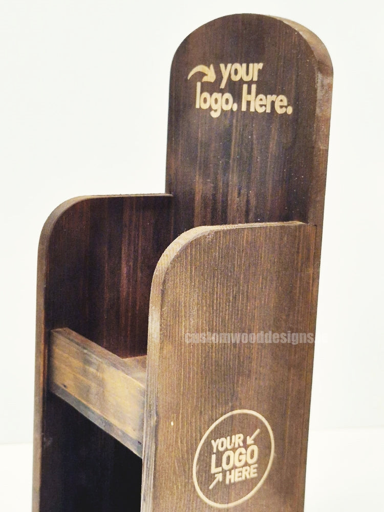 Load image into Gallery viewer, Dark Pine Mini Two-Tier Countertop Display - Custom Wood Designs